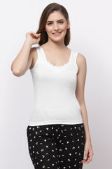 Florets Lace-Trim Cotton Casual Camisole - 1427