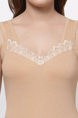 Florets Lace-Trim Cotton Casual Camisole - 1427