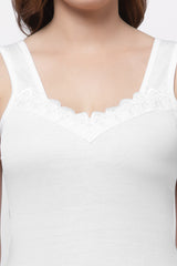 Florets Lace-Trim Cotton Casual Camisole - 1427