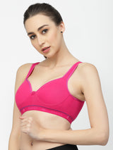 Women's Lightly Padded & Full Coverage Racer Back Sports Bra T3031