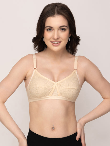 Cross-Over Cotton Full-Coverage Bra | Non-Wired | Non-Padded