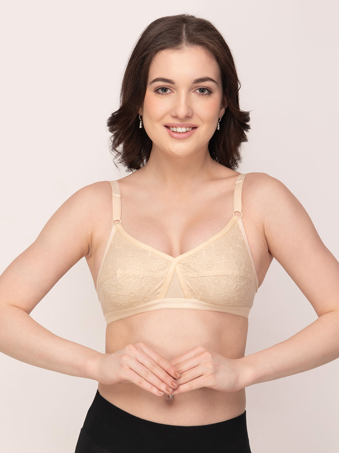 Cross-Over Cotton Full-Coverage Bra | Non-Wired | Non-Padded