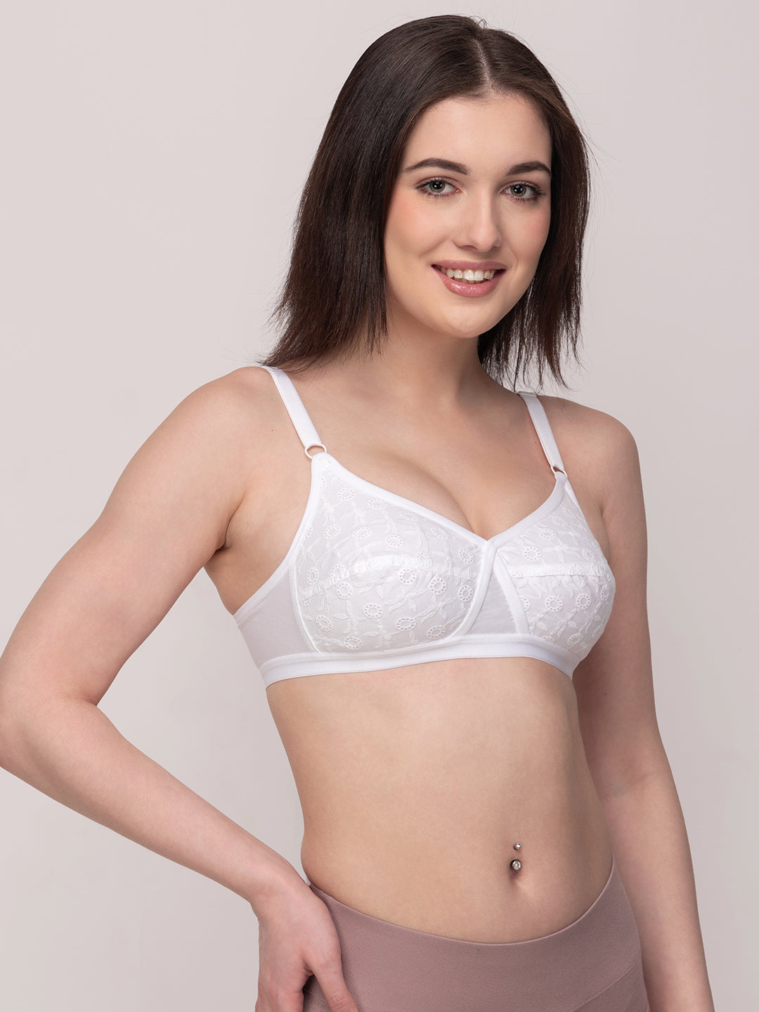 Cross-Over Cotton Full-Coverage Bra | Non-Wired | Non-Padded