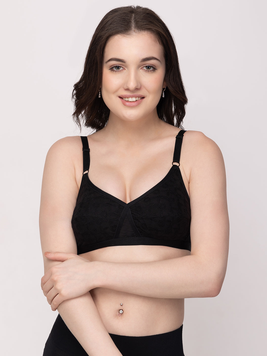 Cross-Over Cotton Full-Coverage Bra | Non-Wired | Non-Padded