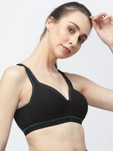 Women's Lightly Padded & Full Coverage Racer Back Sports Bra T3031