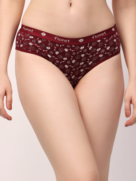 Floret Basic Floral Bliss: Mid-Rise Cotton Briefs (Pack of 3) - Classic 8920