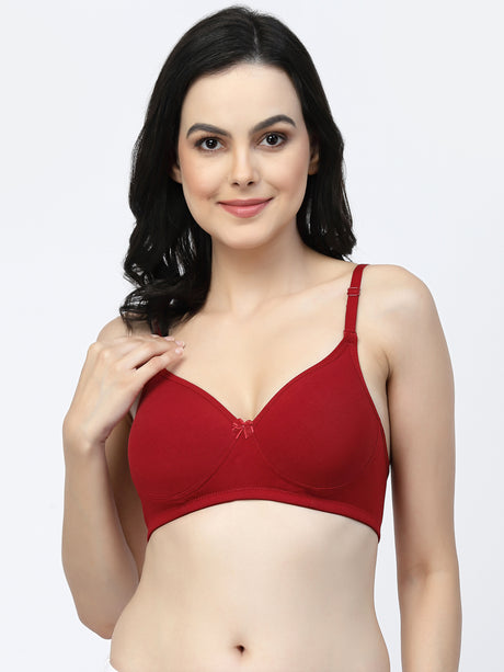 Adjustable Cotton T-Shirt Bra | Lightly Padded | Medium Coverage | Seamless - F20560