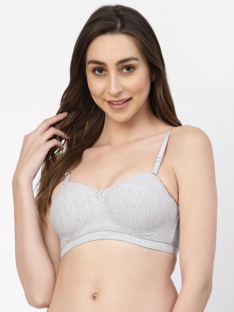 Women's Balconette Demi-Cup Bra | Padded | Non-Wired | Medium Coverage | T3100