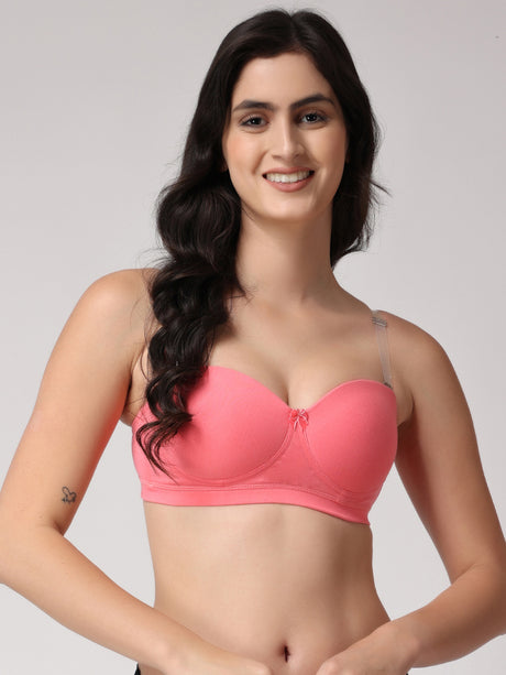 Women's Balconette Demi-Cup Bra | Padded | Non-Wired | Medium Coverage | T3100