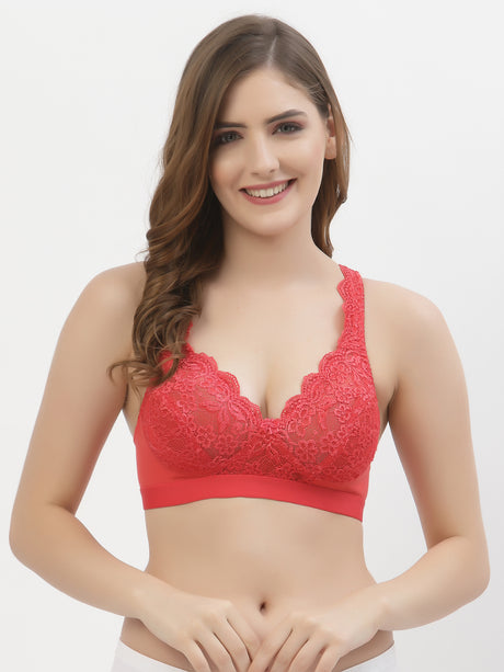 Women's Bridal Lace Bra | Non-Padded | Non-Wired | Full Coverage | T3071