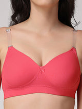 Women's Convertible-Straps T-Shirt Bra | Heavily Padded | Full Coverage | T3055