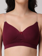 Women's Convertible-Straps T-Shirt Bra | Heavily Padded | Full Coverage | T3055