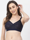 Women's Cross-Elastic Lace Bra | Non-Padded | Non-Wired | Full Coverage | T3096