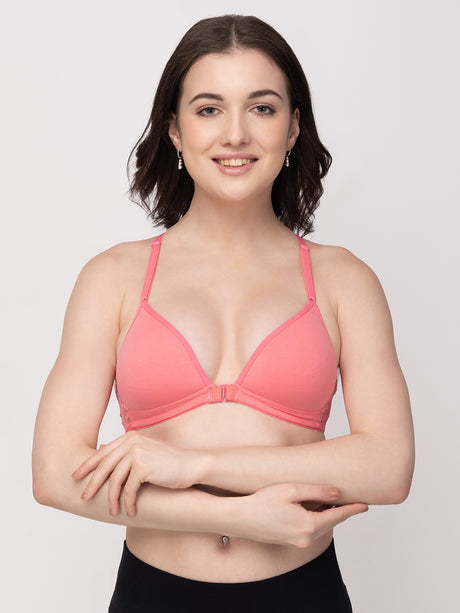 Women's Front-Open Bra | Lightly Padded | Non-Wired | Medium Coverage | T3037